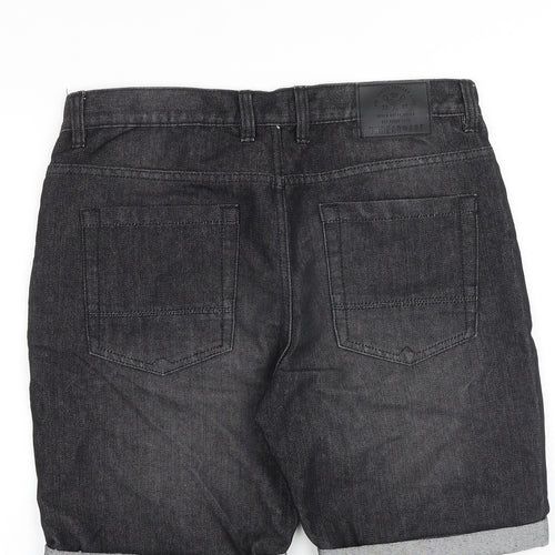 Threadbare Mens Black Cotton Bermuda Shorts Size 32 in L8 in Regular Zip