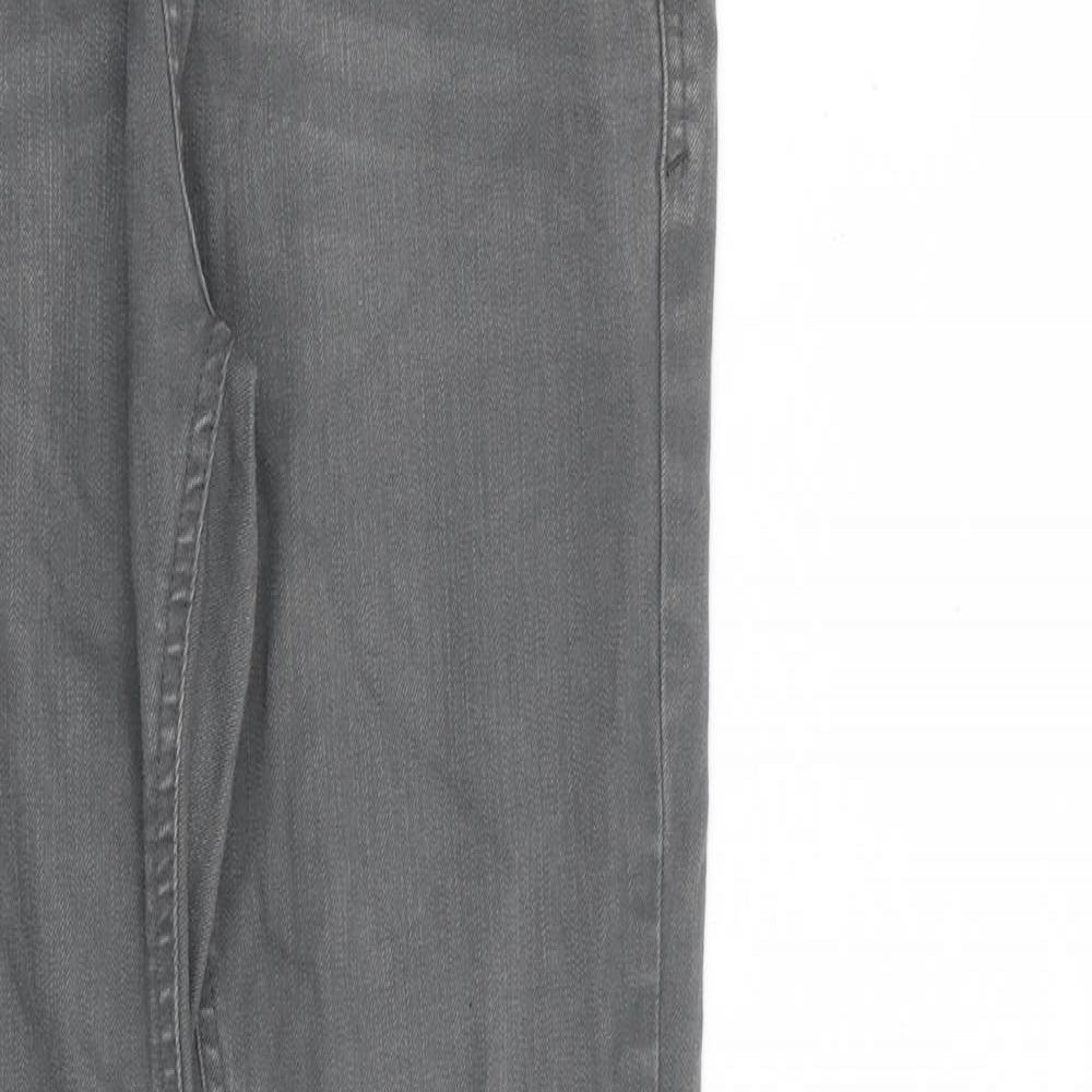 Marks and Spencer Boys Grey Cotton Skinny Jeans Size 13-14 Years L29 in Regular Zip