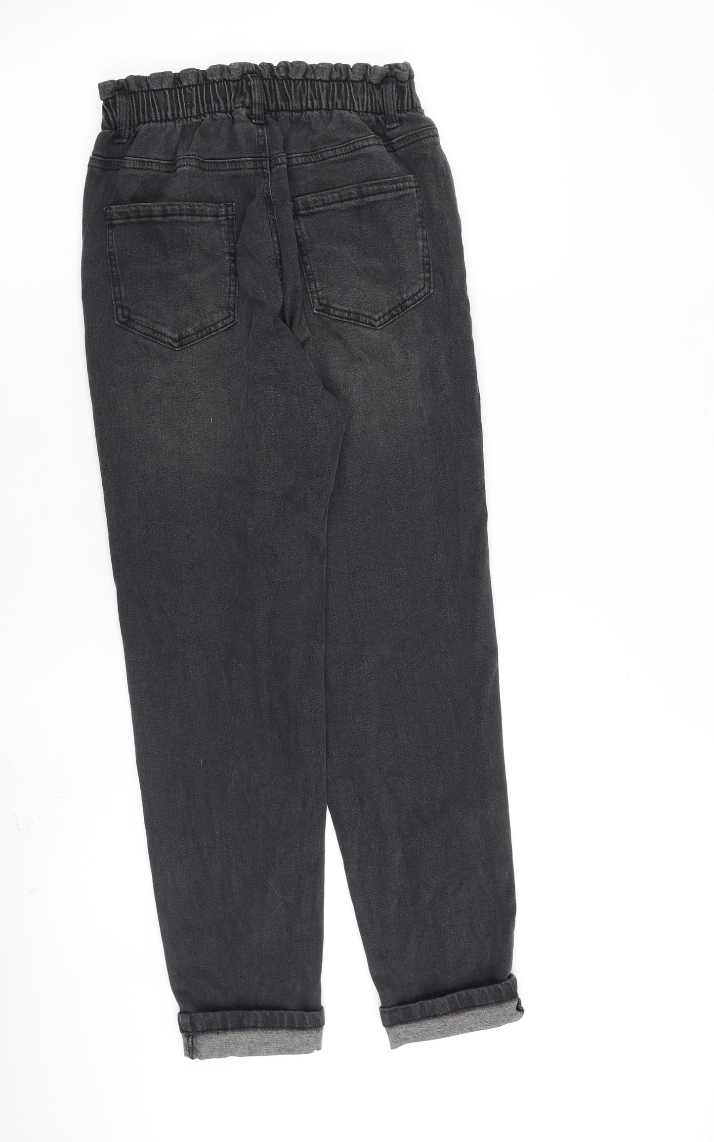 Girls Destination Girls Grey Cotton Straight Jeans Size 12-13 Years L26 in Regular Zip
