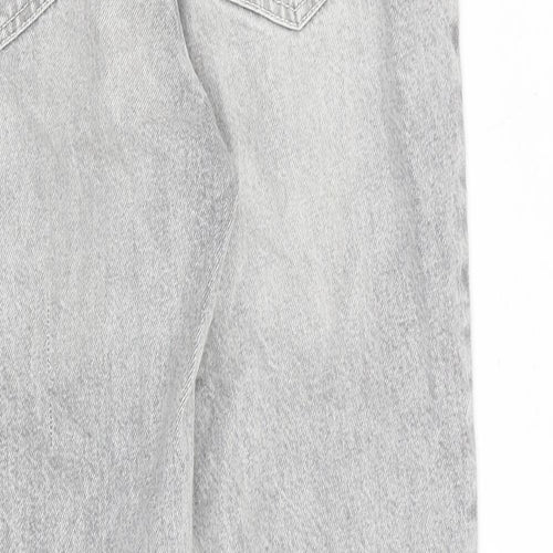 Bershka Womens Grey Cotton Straight Jeans Size 10 L27 in Regular Zip