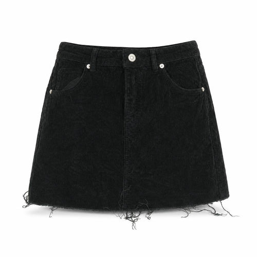 Topshop Womens Black Cotton A-Line Skirt Size 8 Zip