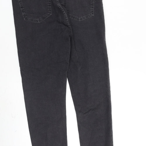 Topshop Womens Grey Cotton Straight Jeans Size 30 in L30 in Regular Zip