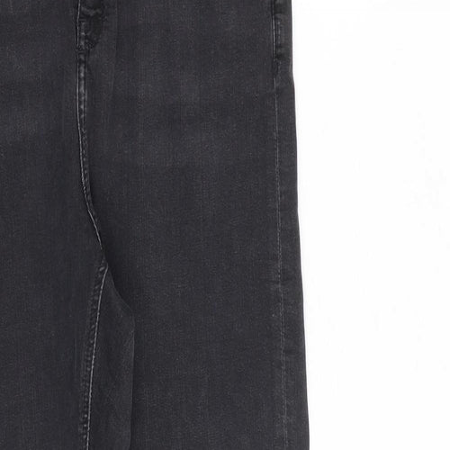 Topshop Womens Grey Cotton Straight Jeans Size 30 in L30 in Regular Zip