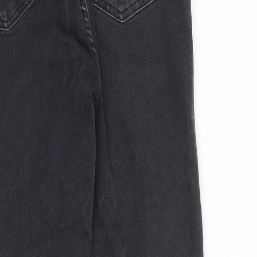 Topshop Womens Grey Cotton Straight Jeans Size 30 in L30 in Regular Zip