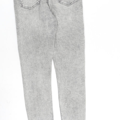 Denim & Co. Womens Grey Cotton Skinny Jeans Size 10 L28 in Regular Zip