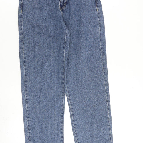 Cotton On Womens Blue Cotton Straight Jeans Size 8 L27 in Regular Zip