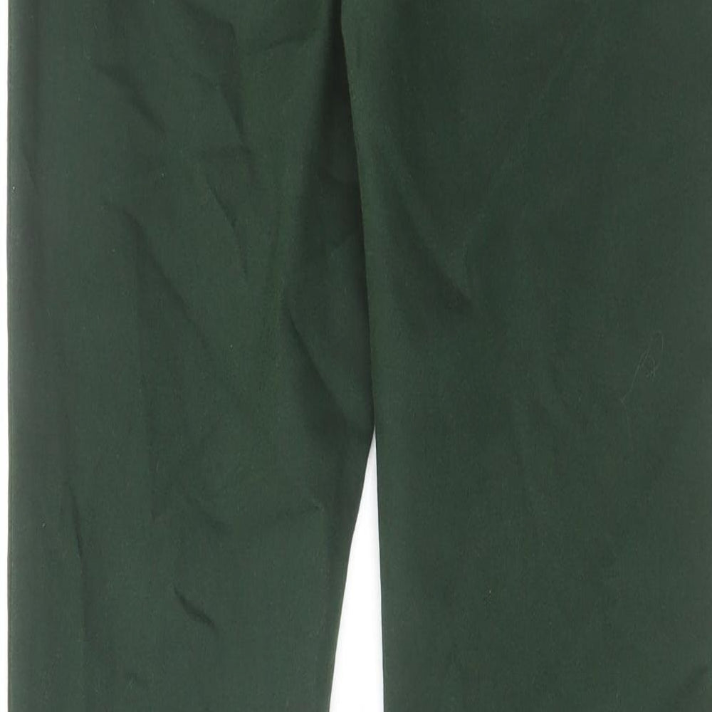 H&M Womens Green Cotton Straight Jeans Size 14 L30 in Regular Zip