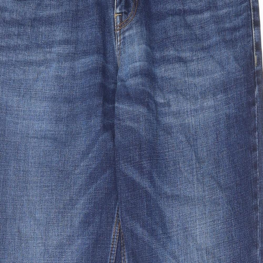 TU Mens Blue Cotton Straight Jeans Size 34 in L30 in Regular Zip