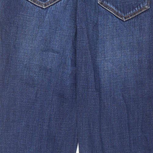 TU Mens Blue Cotton Straight Jeans Size 34 in L30 in Regular Zip