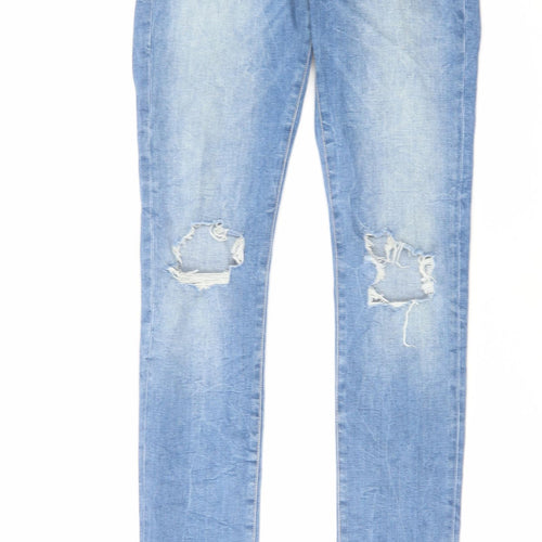 H&M Womens Blue Cotton Skinny Jeans Size 28 in L30 in Regular Zip