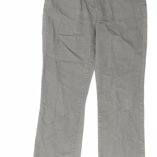 CC Womens Grey Cotton Straight Jeans Size 12 L27 in Regular Zip