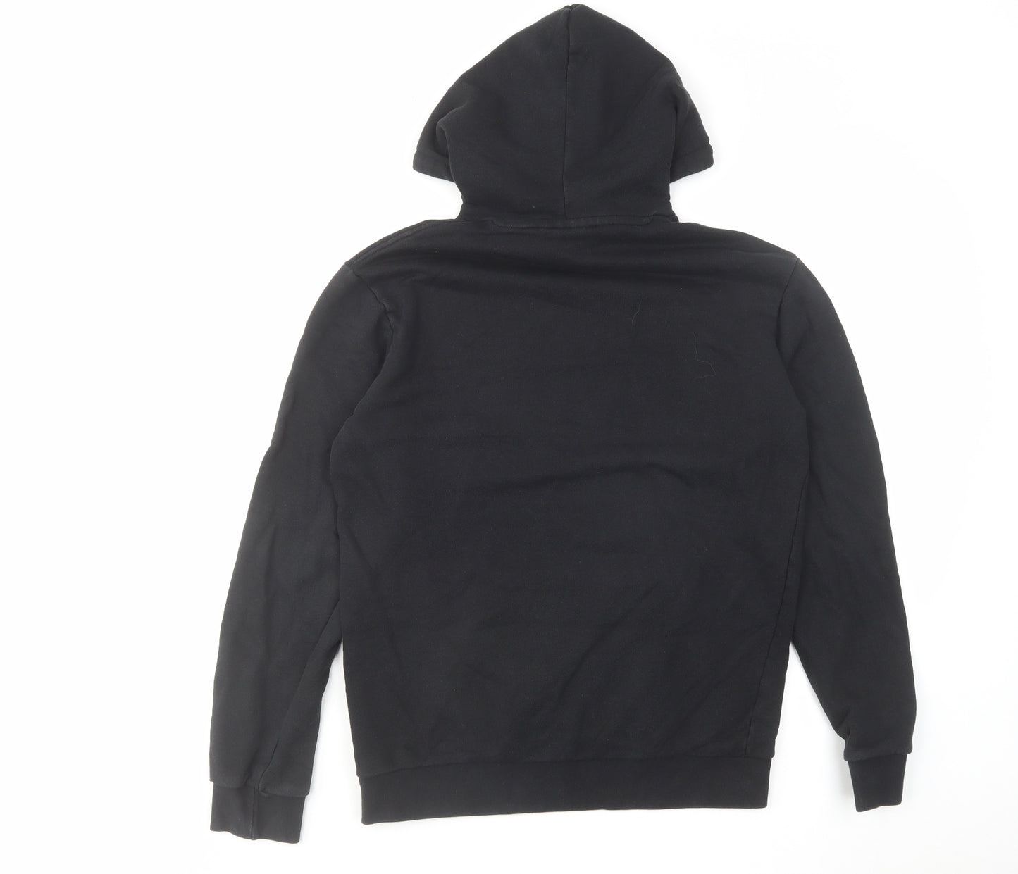 adidas Mens Black Cotton Pullover Hoodie Size S