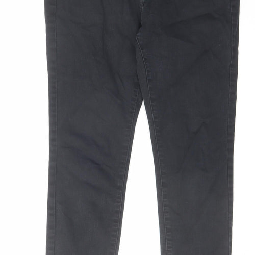 NEXT Womens Black Cotton Skinny Jeans Size 12 L27 in Regular Zip