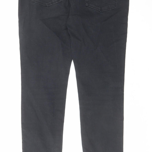 NEXT Womens Black Cotton Skinny Jeans Size 12 L27 in Regular Zip