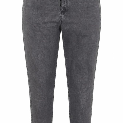 Dorothy Perkins Womens Grey Cotton Skinny Jeans Size 12 L24.5 in Regular Zip