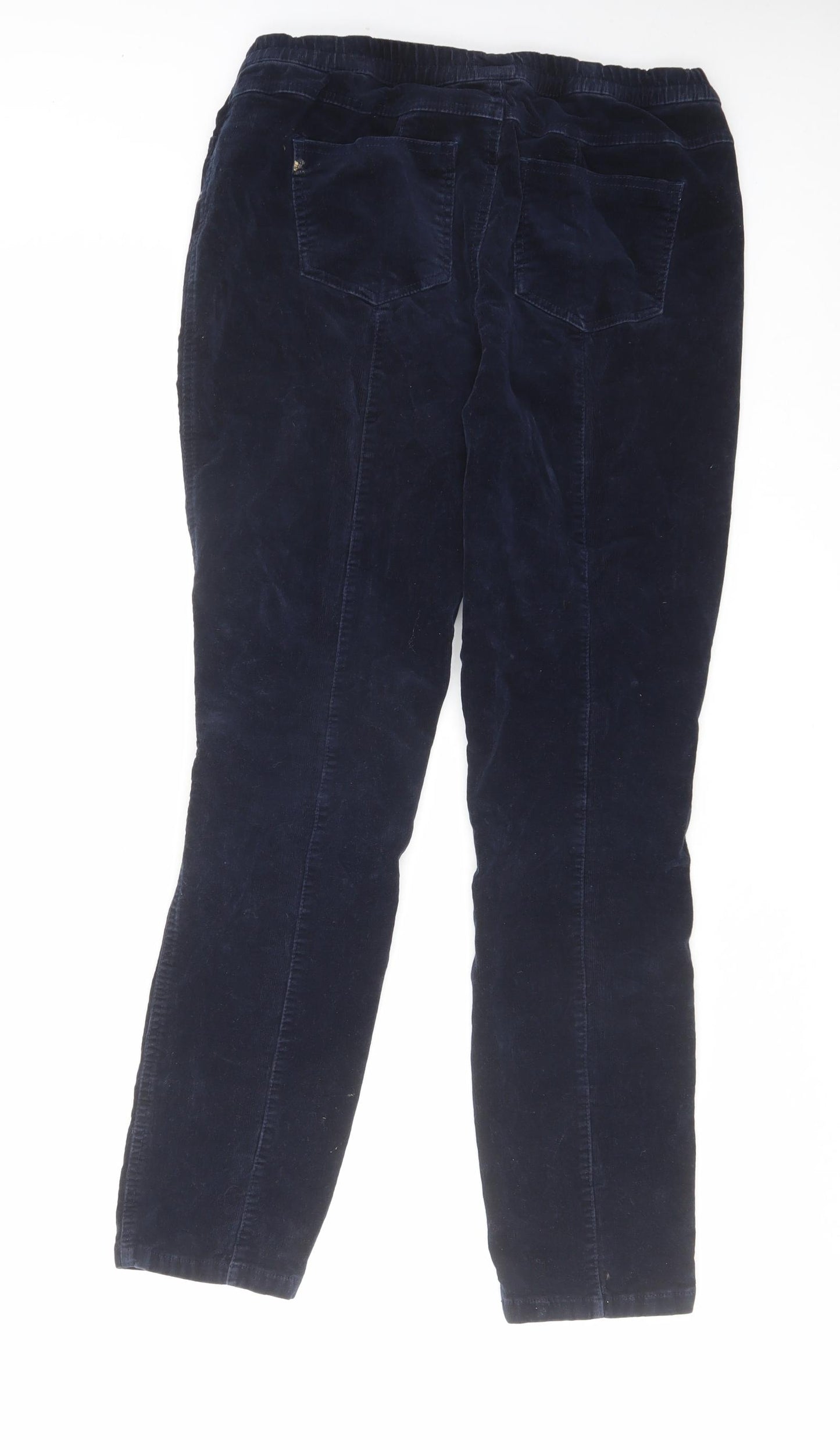 F&F Womens Blue Cotton Trousers Size 14 L29 in Regular