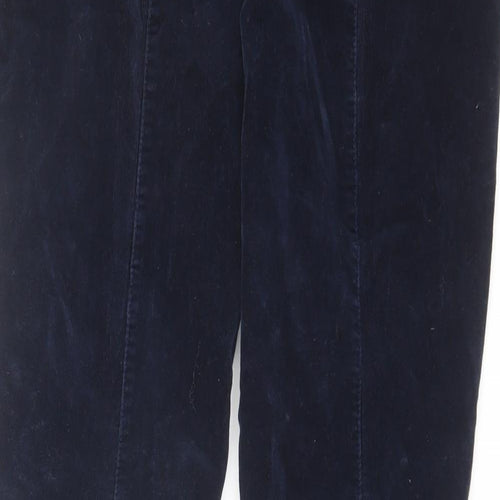 F&F Womens Blue Cotton Trousers Size 14 L29 in Regular