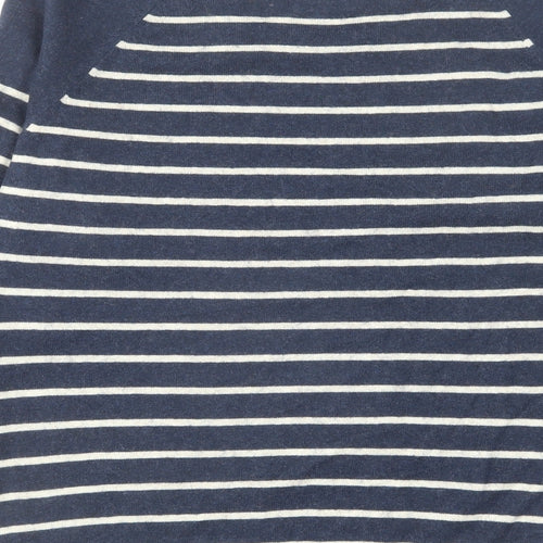 Seasalt Womens Blue Round Neck Striped Cotton Pullover Jumper Size 16