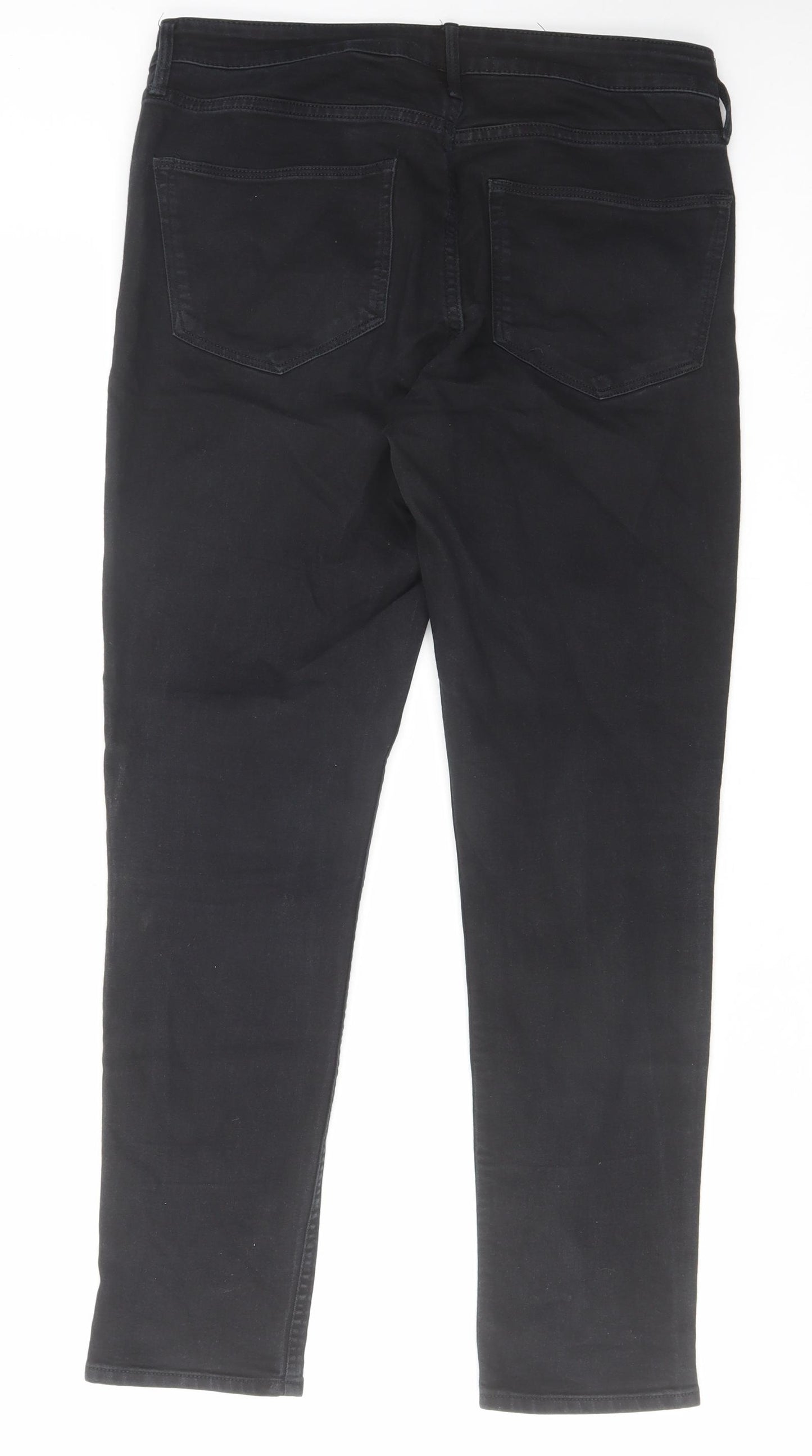 H&M Mens Black Cotton Straight Jeans Size 32 in L29 in Regular Zip