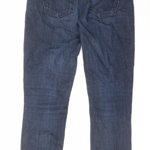 James Jeans Womens Blue Cotton Straight Jeans Size 26 in L27 in Regular Zip