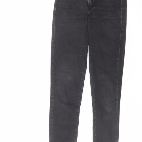 Topshop Womens Black Cotton Skinny Jeans Size 26 in L30 in Regular Zip