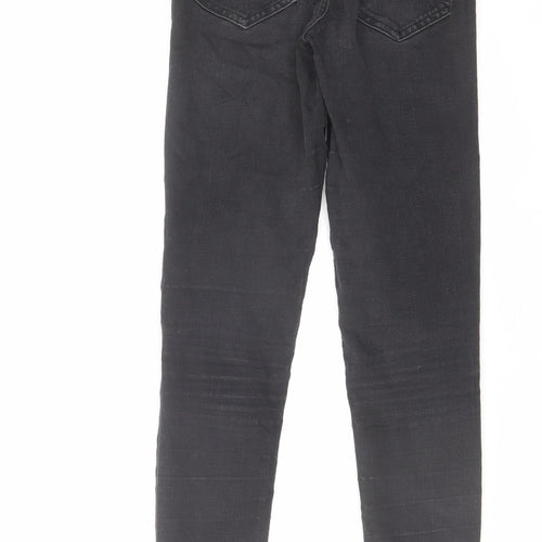 Topshop Womens Black Cotton Skinny Jeans Size 26 in L30 in Regular Zip