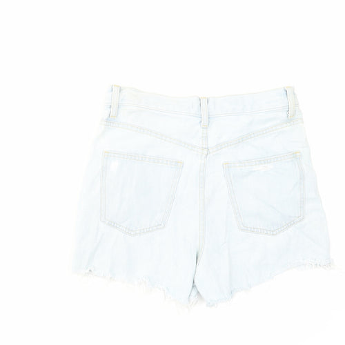 Uniqlo Womens Blue Cotton Cut-Off Shorts Size 24 in L3 in Regular Zip