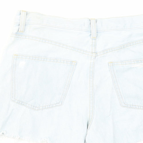 Uniqlo Womens Blue Cotton Cut-Off Shorts Size 24 in L3 in Regular Zip