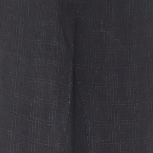 Harry Hall Womens Black Check Cotton Trousers Size 26 in L27 in Regular Zip - Equestrian