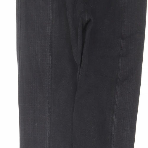 Harry Hall Womens Black Check Cotton Trousers Size 26 in L27 in Regular Zip - Equestrian