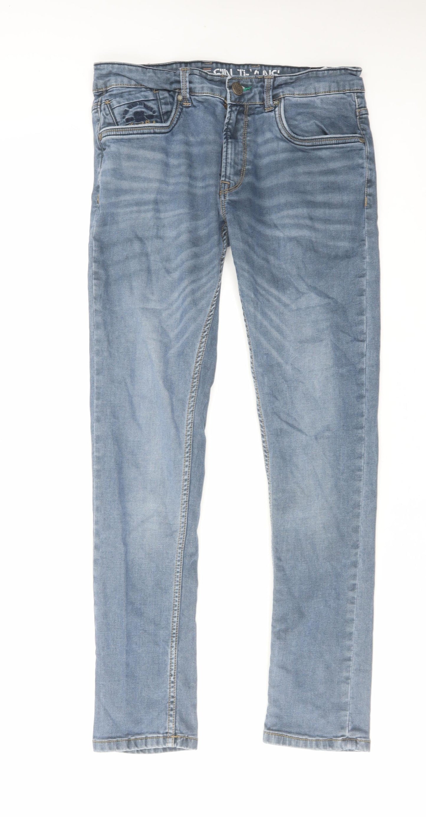 Sin Jeans Mens Blue Cotton Skinny Jeans Size 34 in L31 in Regular Zip