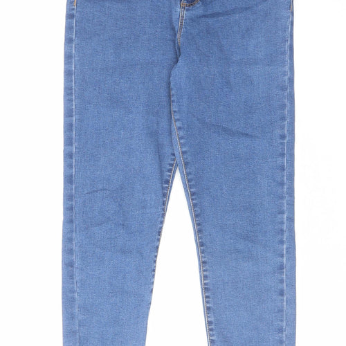 Denim & Co. Womens Blue Cotton Skinny Jeans Size 12 L24 in Regular Zip