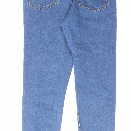 Denim & Co. Womens Blue Cotton Skinny Jeans Size 12 L24 in Regular Zip