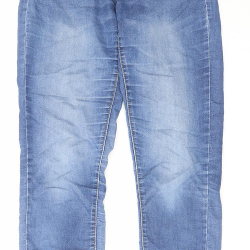 Denim & Co. Womens Blue Cotton Tapered Jeans Size 28 in L27 in Regular Zip