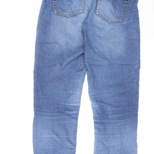 Denim & Co. Womens Blue Cotton Tapered Jeans Size 28 in L27 in Regular Zip