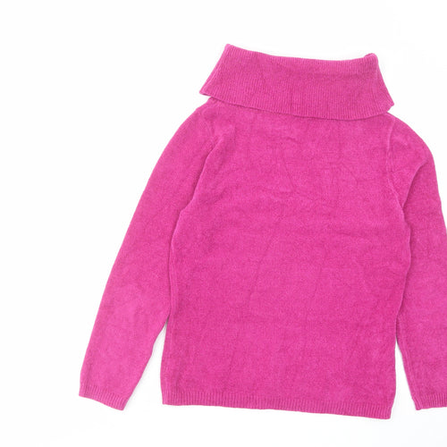 Marks and Spencer Womens Pink Roll Neck Viscose Pullover Jumper Size 12