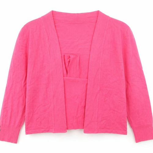 Wallis Womens Pink V-Neck Viscose Cardigan Jumper Size S