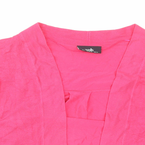 Wallis Womens Pink V-Neck Viscose Cardigan Jumper Size S