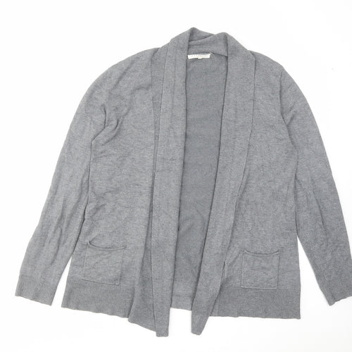 Retrology Womens Grey V-Neck Viscose Cardigan Jumper Size XL