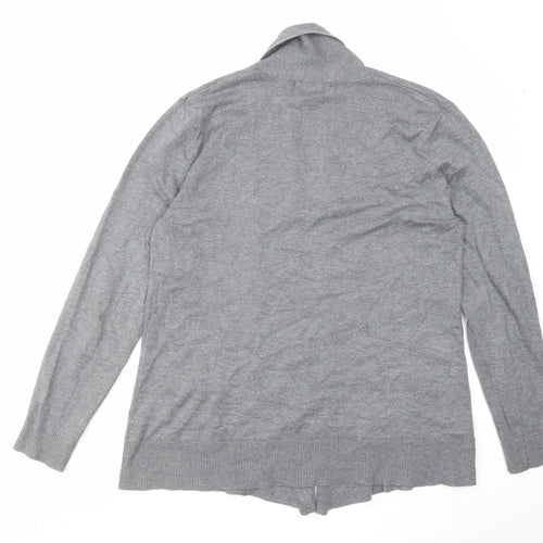 Retrology Womens Grey V-Neck Viscose Cardigan Jumper Size XL