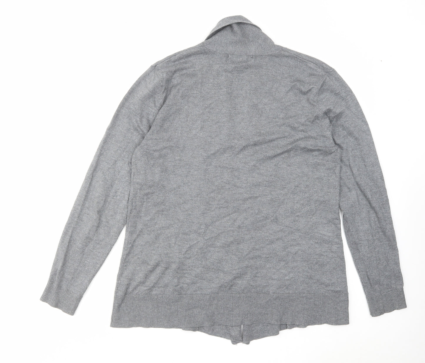 Retrology Womens Grey V-Neck Viscose Cardigan Jumper Size XL