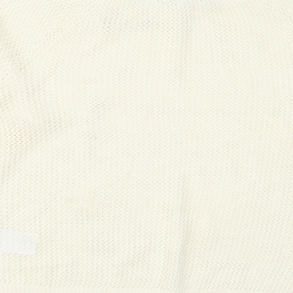Uniqlo Womens Ivory Round Neck Acrylic Pullover Jumper Size XL