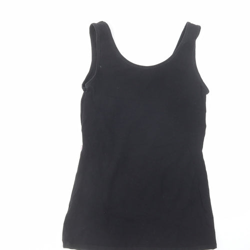 Boob Womens Black Cotton Basic Tank Size S Round Neck