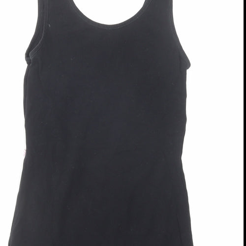 Boob Womens Black Cotton Basic Tank Size S Round Neck