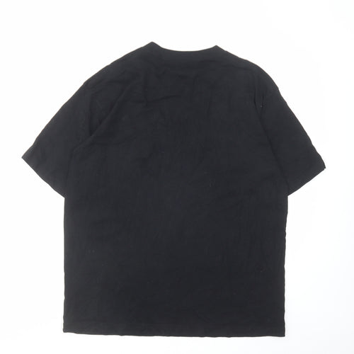 Uniqlo Womens Black Cotton Basic T-Shirt Size S Round Neck - Billie Eilish