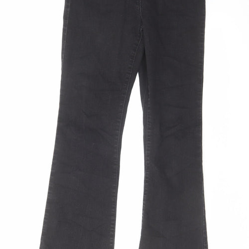 Studio Womens Black Cotton Bootcut Jeans Size 8 L29 in Regular Zip