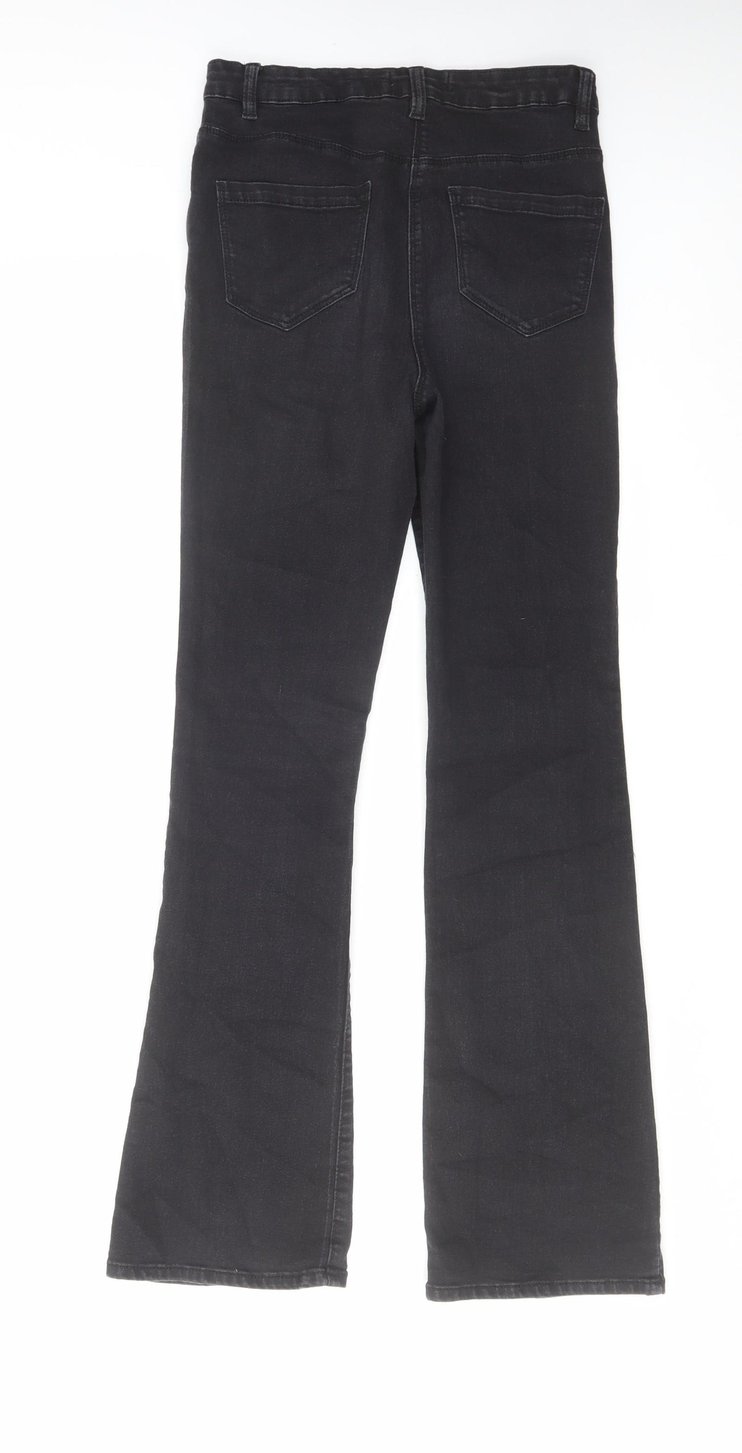 Studio Womens Black Cotton Bootcut Jeans Size 8 L29 in Regular Zip