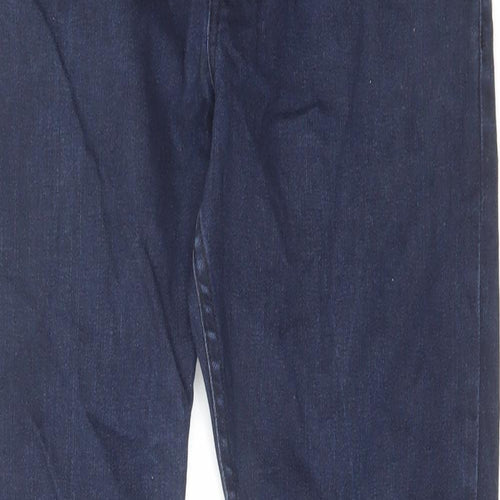 H&M Boys Blue Cotton Straight Jeans Size 15-16 Years Regular Zip - Distressed look