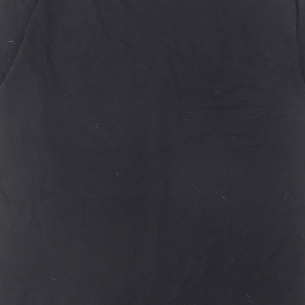 Fruit of the Loom Mens Black Cotton T-Shirt Size XL Crew Neck - Husky print