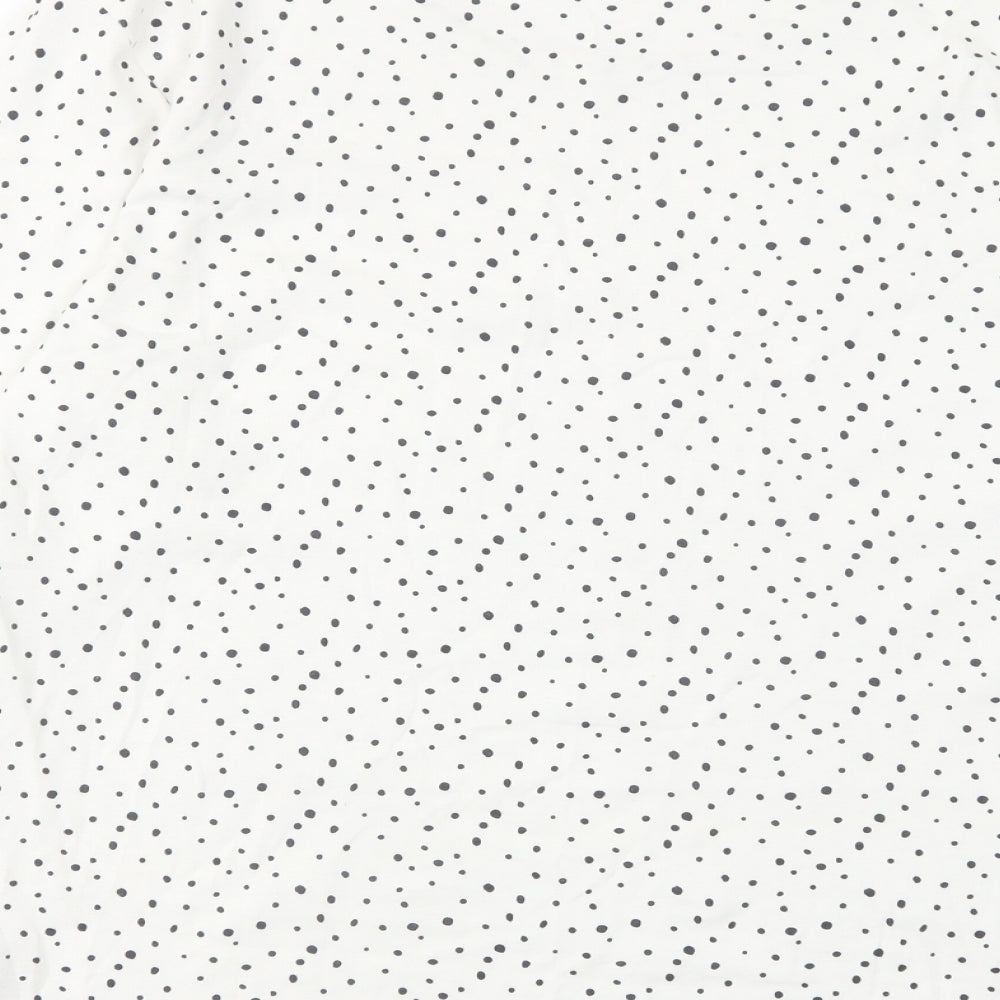 Cotton Traders Womens White Polka Dot Cotton Basic T-Shirt Size 22 Scoop Neck